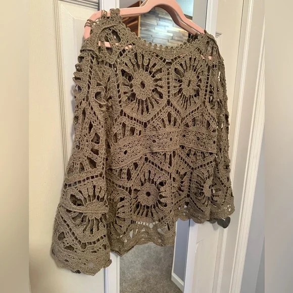 NWOT🤎POL Bohemian Goddess Crochet Top One Size - Picture 9 of 9